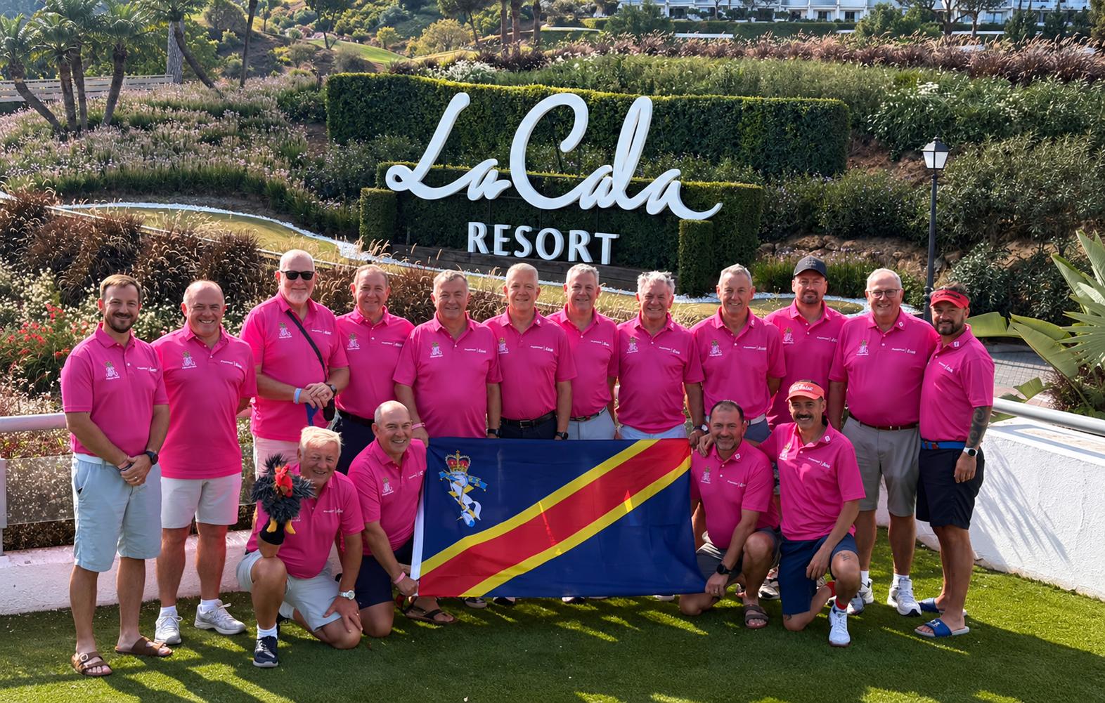 The ROGS 2026 squad at the La Cala Resort sign